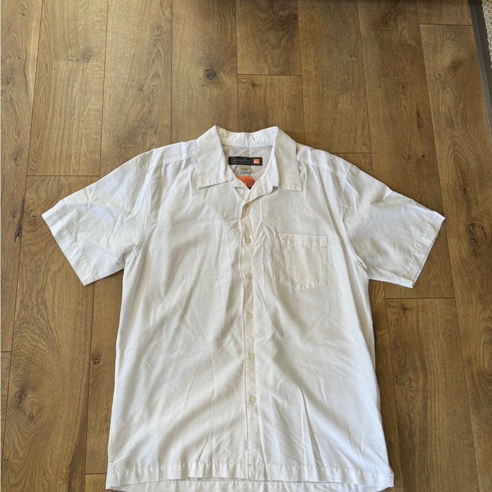 Quiksilver Waterman White Casual Button Down Shirt